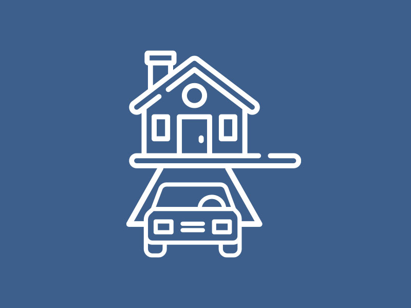 Car parked in driveway icon